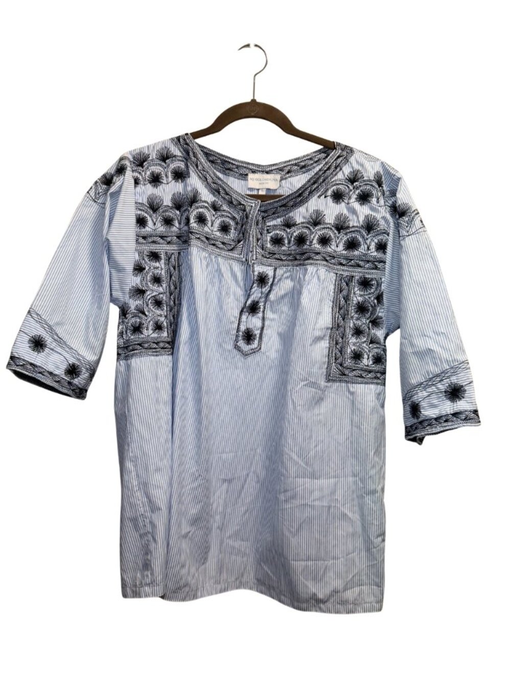 Mi Golondrina Leona Embroidered Blouse Large